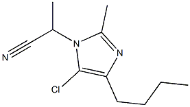 4-Butyl-5-chloro-1-(1-cyanoethyl)-2-methyl-1H-imidazole Struktur