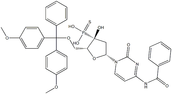 5'-O-(4,4'-Dimethoxytrityl)-N-benzoyl-2'-deoxycytidine 3'-thiophosphonic acid Struktur