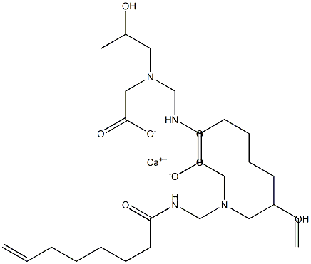 Bis[N-(2-hydroxypropyl)-N-(7-octenoylaminomethyl)glycine]calcium salt Struktur