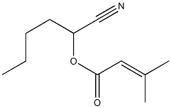 3-Methyl-2-butenoic acid 1-cyanopentyl ester Struktur