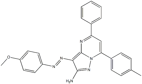 2-Amino-3-(4-methoxyphenylazo)-5-phenyl-7-(4-methylphenyl)pyrazolo[1,5-a]pyrimidine Struktur