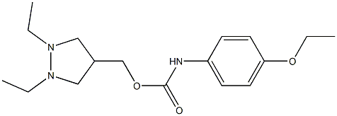 4-Ethoxyphenylcarbamic acid 1,2-diethylpyrazolidin-4-ylmethyl ester Struktur