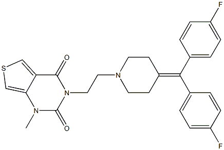 1-Methyl-3-[2-[4-[bis(4-fluorophenyl)methylene]piperidino]ethyl]thieno[3,4-d]pyrimidine-2,4(1H,3H)-dione Struktur