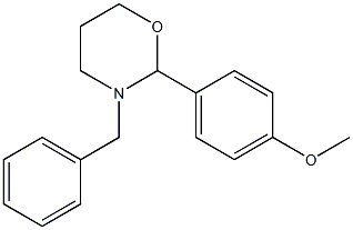 2-(4-Methoxyphenyl)-3-benzyltetrahydro-2H-1,3-oxazine Struktur