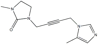 3-Methyl-1-[4-(5-methyl-1H-imidazol-1-yl)-2-butynyl]imidazolidin-2-one Struktur