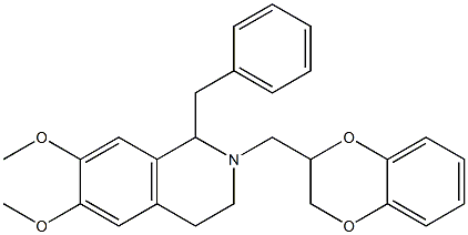 1,2,3,4-Tetrahydro-1-benzyl-6,7-dimethoxy-2-[[(2,3-dihydro-1,4-benzodioxin)-2-yl]methyl]isoquinoline Struktur