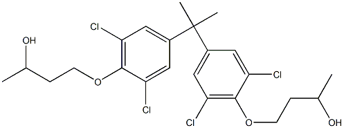 2,2-Bis[3,5-dichloro-4-(3-hydroxybutoxy)phenyl]propane Struktur