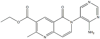 6-(4-Amino-5-pyrimidinyl)-2-methyl-5-oxo-5,6-dihydro-1,6-naphthyridine-3-carboxylic acid ethyl ester Struktur