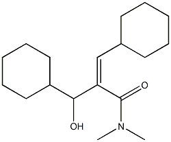 (Z)-2-(Cyclohexylhydroxymethyl)-3-cyclohexyl-N,N-dimethylpropenamide Struktur