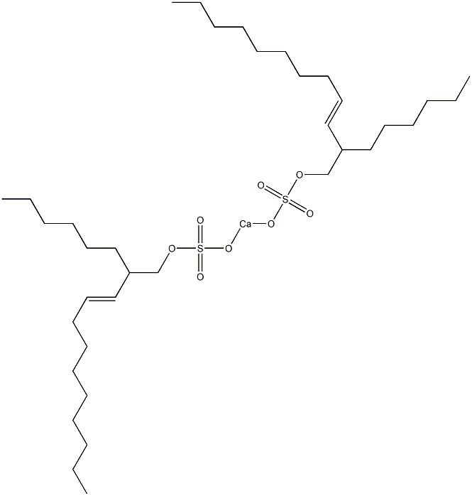 Bis(2-hexyl-3-dodecenyloxysulfonyloxy)calcium Struktur