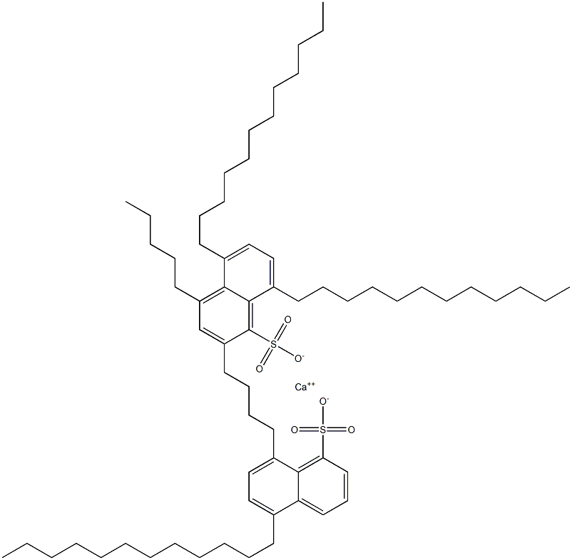 Bis(5,8-didodecyl-1-naphthalenesulfonic acid)calcium salt Struktur