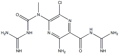 3-Amino-N-(aminoiminomethyl)-6-chloro-5-[methyl(guanidinocarbonyl)amino]-2-pyrazinecarboxamide Struktur