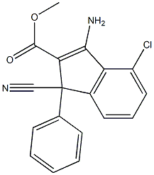 3-Amino-1-cyano-4-chloro-1-(phenyl)-1H-indene-2-carboxylic acid methyl ester Struktur