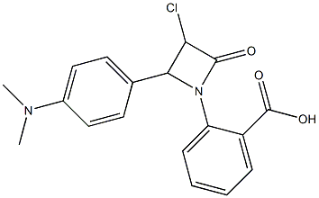 2-[2-(4-Dimethylaminophenyl)-3-chloro-4-oxo-1-azetidinyl]benzoic acid Struktur