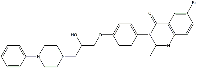 6-Bromo-3-[4-[2-hydroxy-3-(4-phenyl-1-piperazinyl)propoxy]phenyl]-2-methylquinazolin-4(3H)-one Struktur