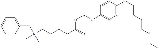 N,N-Dimethyl-N-benzyl-N-[4-[[(4-octylphenyloxy)methyl]oxycarbonyl]butyl]aminium Struktur