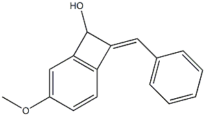 4-Methoxy-8-[(E)-benzylidene]bicyclo[4.2.0]octa-1(6),2,4-trien-7-ol Struktur