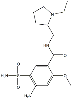 4-Amino-5-(aminosulfonyl)-N-[(1-ethyl-2-pyrrolidinyl)methyl]-2-methoxybenzamide Struktur