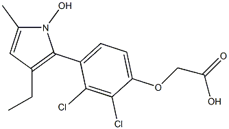 [4-(1-Hydroxy-3-ethyl-5-methyl-1H-pyrrol-2-yl)-2,3-dichlorophenoxy]acetic acid Struktur