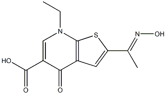 2-[1-(Hydroxyimino)ethyl]-7-ethyl-4,7-dihydro-4-oxothieno[2,3-b]pyridine-5-carboxylic acid Struktur