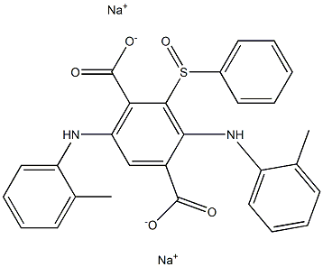 2-(Phenylsulfinyl)-3,6-di(o-toluidino)terephthalic acid disodium salt Struktur