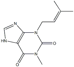 3-(3-Methyl-2-butenyl)-1-methylxanthine Struktur