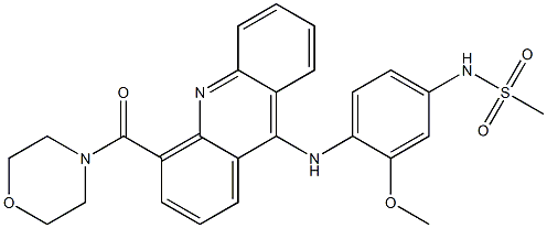 N-[3-Methoxy-4-[[4-(morpholinocarbonyl)-9-acridinyl]amino]phenyl]methanesulfonamide Struktur