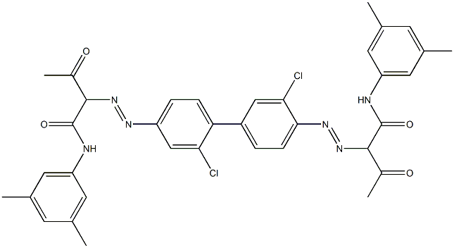 4,4'-Bis[[1-(3,5-dimethylphenylamino)-1,3-dioxobutan-2-yl]azo]-2,3'-dichloro-1,1'-biphenyl Struktur