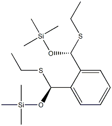 1-[(R)-(Trimethylsilyloxy)(ethylthio)methyl]-2-[(S)-(trimethylsilyloxy)(ethylthio)methyl]benzene Struktur