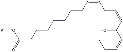 14-Hydroxylinoleic acid potassium salt Struktur