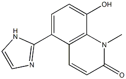 8-Hydroxy-5-(1H-imidazol-2-yl)methyl-2(1H)-quinolinone Struktur