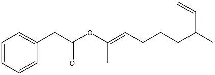 Phenylacetic acid 1,6-dimethyl-1,7-octadienyl ester Struktur