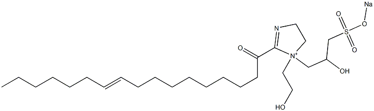 1-(2-Hydroxyethyl)-1-[2-hydroxy-3-(sodiooxysulfonyl)propyl]-2-(10-heptadecenoyl)-2-imidazoline-1-ium Struktur