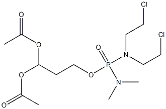 N,N-Bis(2-chloroethyl)-N',N'-dimethyldiamidophosphoric acid 3,3-bis(acetyloxy)propyl ester Struktur