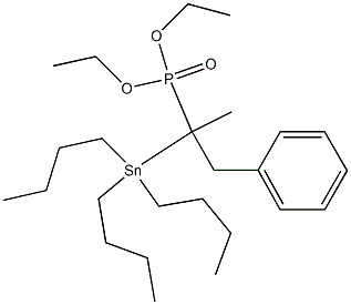 1-Tributylstannyl-1-benzylethylphosphonic acid diethyl ester Struktur