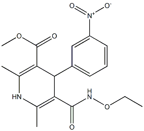 2,6-Dimethyl-4-(3-nitrophenyl)-5-[(ethoxyamino)carbonyl]-1,4-dihydropyridine-3-carboxylic acid methyl ester Struktur