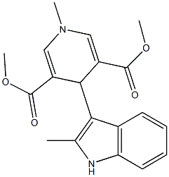 1,4-Dihydro-1-methyl-4-(2-methyl-1H-indol-3-yl)pyridine-3,5-dicarboxylic acid dimethyl ester Struktur