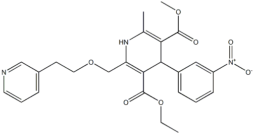 6-(2-(Pyridin-3-yl)ethoxymethyl)-4-(3-nitrophenyl)-2-methyl-1,4-dihydropyridine-3,5-dicarboxylic acid 3-methyl 5-ethyl ester Struktur