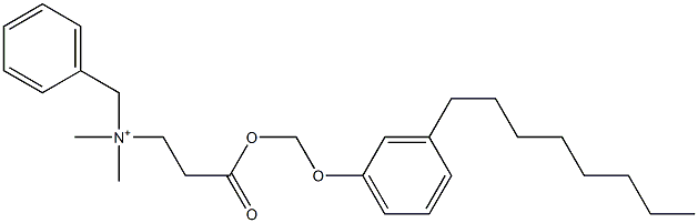 N,N-Dimethyl-N-benzyl-N-[2-[[(3-octylphenyloxy)methyl]oxycarbonyl]ethyl]aminium Struktur