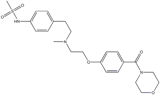 N-[4-[2-[N-Methyl-2-(4-morpholinocarbonylphenoxy)ethylamino]ethyl]phenyl]methanesulfonamide Struktur