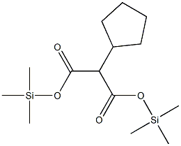 Cyclopentylmalonic acid bis(trimethylsilyl) ester Struktur