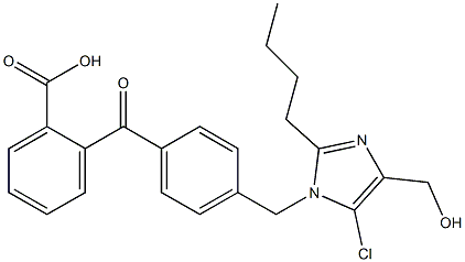 2-[4-(2-Butyl-4-hydroxymethyl-5-chloro-1H-imidazol-1-ylmethyl)benzoyl]benzoic acid Struktur