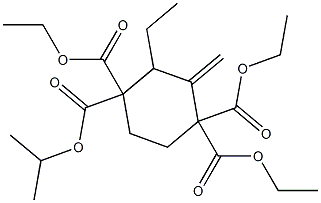 2-Propyl-3-methylenecyclohexane-1,1,4,4-tetracarboxylic acid tetraethyl ester Struktur