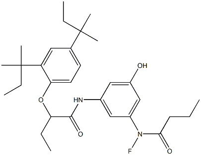 3-(N-Fluoro-N-butyrylamino)-5-[2-(2,4-di-tert-amylphenoxy)butyrylamino]phenol Struktur