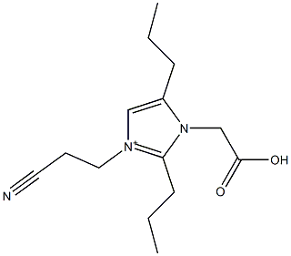 3-(2-Cyanoethyl)-2,5-dipropyl-1-(carboxymethyl)-1H-imidazol-3-ium Struktur