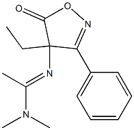 3-Phenyl-4-ethyl-4-[[1-(dimethylamino)ethylidene]amino]isoxazol-5(4H)-one Struktur