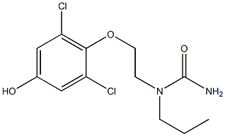 N-[2-(4-Hydroxy-2,6-dichlorophenoxy)ethyl]-N-propylurea Struktur