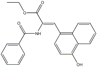 (Z)-2-Benzoylamino-3-(4-hydroxy-1-naphthalenyl)acrylic acid ethyl ester Struktur