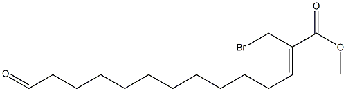 (Z)-2-Bromomethyl-13-formyl-2-tridecenoic acid methyl ester Struktur