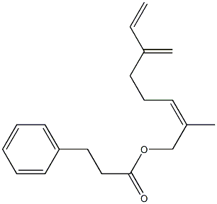 3-Phenylpropanoic acid (2Z)-2-methyl-6-methylene-2,7-octadienyl ester Struktur